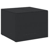 Garden Storage Box Black 291L Poly Rattan - Front View