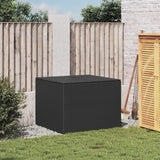 Garden Storage Box Black 291L Poly Rattan - Side View
