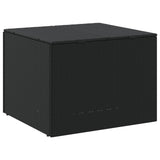 Garden Storage Box Black 291L Poly Rattan - Rear View
