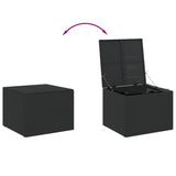Garden Storage Box Black 291L Poly Rattan - Close-Up Angle