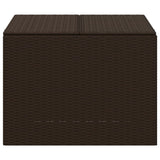 Garden Storage Box Brown 291L Poly Rattan - Top-Down View
