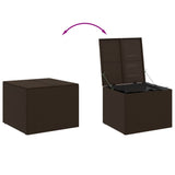 Garden Storage Box Brown 291L Poly Rattan - Close-Up Angle