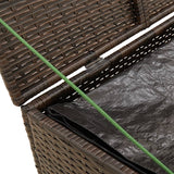 Garden Storage Box Brown 291L Poly Rattan - Low Angle