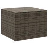Garden Storage Box Grey 291L Poly Rattan - Rear View