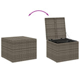 Garden Storage Box Grey 291L Poly Rattan - Close-Up Angle