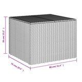 Garden Storage Box Grey 291L Poly Rattan - Extra Image