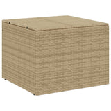Garden Storage Box Mix Beige 291L Poly Rattan - Front View