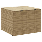 Garden Storage Box Mix Beige 291L Poly Rattan - Rear View