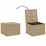 Garden Storage Box Mix Beige 291L Poly Rattan - Close-Up Angle