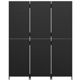 Room Divider 3 Panels Black Poly Rattan - 45-Degree Angle