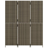 Room Divider 3 Panels Grey Poly Rattan - 45-Degree Angle