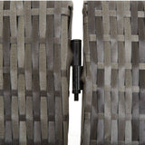 Room Divider 3 Panels Grey Poly Rattan - Close-Up Angle