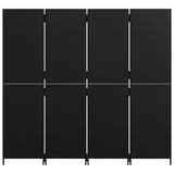 Room Divider 4 Panels Black Poly Rattan
