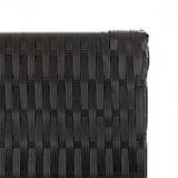 Room Divider 4 Panels Black Poly Rattan - Rear View