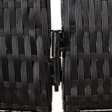Room Divider 4 Panels Black Poly Rattan - Close-Up Angle