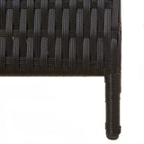 Room Divider 4 Panels Black Poly Rattan - Low Angle