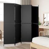 Room Divider 5 Panels Black Poly Rattan - Side View