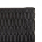 Room Divider 5 Panels Black Poly Rattan