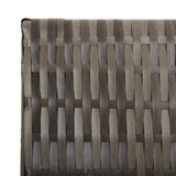 Room Divider 5 Panels Grey Poly Rattan - Rear View