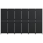 Room Divider 6 Panels Black Poly Rattan