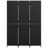 Room Divider 3 Panels Black Poly Rattan