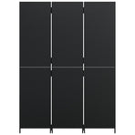 Room Divider 3 Panels Black Poly Rattan