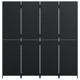 Room Divider 4 Panels Black Poly Rattan