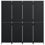 Room Divider 4 Panels Black Poly Rattan