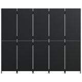 Room Divider 5 Panels Black Poly Rattan - 45-Degree Angle
