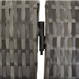 Room Divider 5 Panels Grey Poly Rattan