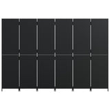 Room Divider 6 Panels Black Poly Rattan