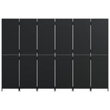 Room Divider 6 Panels Black Poly Rattan - 45-Degree Angle