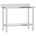 Kitchen Work Table with Overshelf 110x55x120 cm Stainless Steel