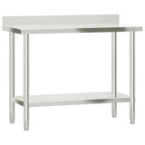 Kitchen Work Table with Overshelf 110x55x120 cm Stainless Steel - Top-Down View