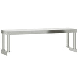 Kitchen Work Table with Overshelf 110x55x120 cm Stainless Steel - 45-Degree Angle