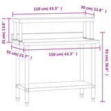 Kitchen Work Table with Overshelf 110x55x120 cm Stainless Steel