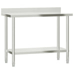 Kitchen Work Table with Overshelf 110x55x150 cm Stainless Steel