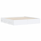Bed Frame with Drawers without Mattress White 183x203 cm King - Top-Down View