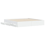 Bed Frame with Drawers without Mattress White 183x203 cm King - 45-Degree Angle