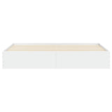 Bed Frame with Drawers without Mattress White 183x203 cm King