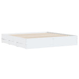 Bed Frame with Drawers without Mattress White 183x203 cm King - Low Angle