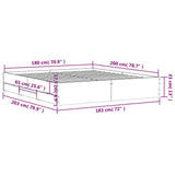 Bed Frame with Drawers without Mattress White 183x203 cm King - Extra Image