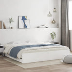 Bed Frame with Drawers without Mattress White 180x200 cm