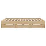 Bed Frame with Drawers without Mattress Sonoma Oak 183x203 cm King