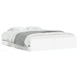 Bed Frame with Drawers without Mattress White 150x200 cm - Front View