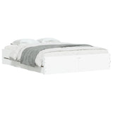 Bed Frame with Drawers without Mattress White 150x200 cm - Side View
