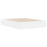 Bed Frame with Drawers without Mattress White 150x200 cm - Top-Down View
