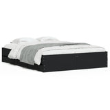 Bed Frame with Drawers without Mattress Black 150x200 cm - Front View