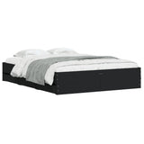 Bed Frame with Drawers without Mattress Black 150x200 cm - Side View