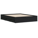 Bed Frame with Drawers without Mattress Black 150x200 cm
